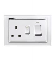 Retrotouch Crystal CT 45A DP Cooker & 13A Socket White CT